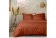 Housse de couette 240x260 cm + 2 taies 100% Coton 57 fils Terracotta