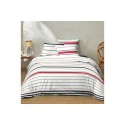 Housse de couette 220x240 cm + 2 taies 100% Coton 57 fils Maree Marine