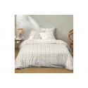 Housse de couette 220x240 cm + 2 taies 100% Coton 57 fils Prades Ecru