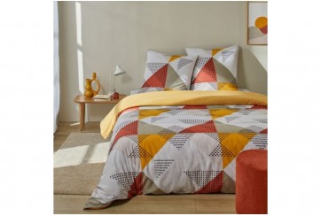 Housse de couette 220x240 cm + 2 taies 100% Coton 51 fils Meo Multico