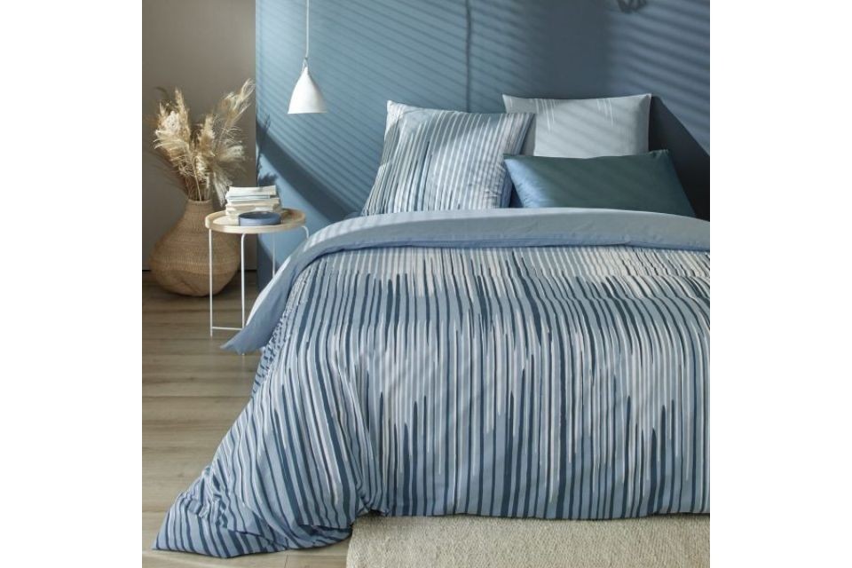 Housse de couette 240x260 cm + 2 taies 100% Coton 57 fils Pumori Ocean Blue