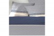 Housse de couette 220x240 cm + 2 taies d'oreiller 63x63 cm Coton 51 fils Luka Bleu