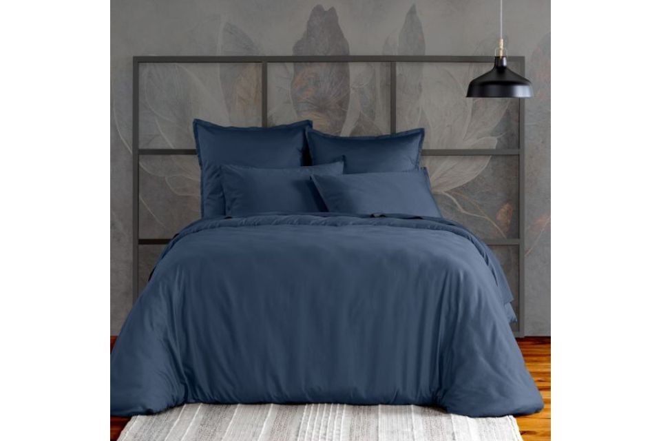 Housse de couette 220x240 cm Satin de Coton Bleu