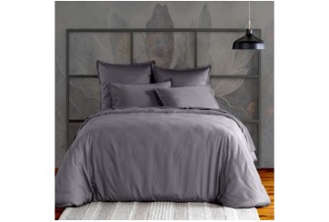 Housse de couette 220x240 cm Satin de Coton Gris