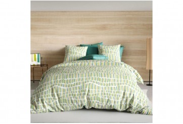 Housse de couette 220x240 + 2 taies d'oreiller 65x65 cm Coton Flava Green