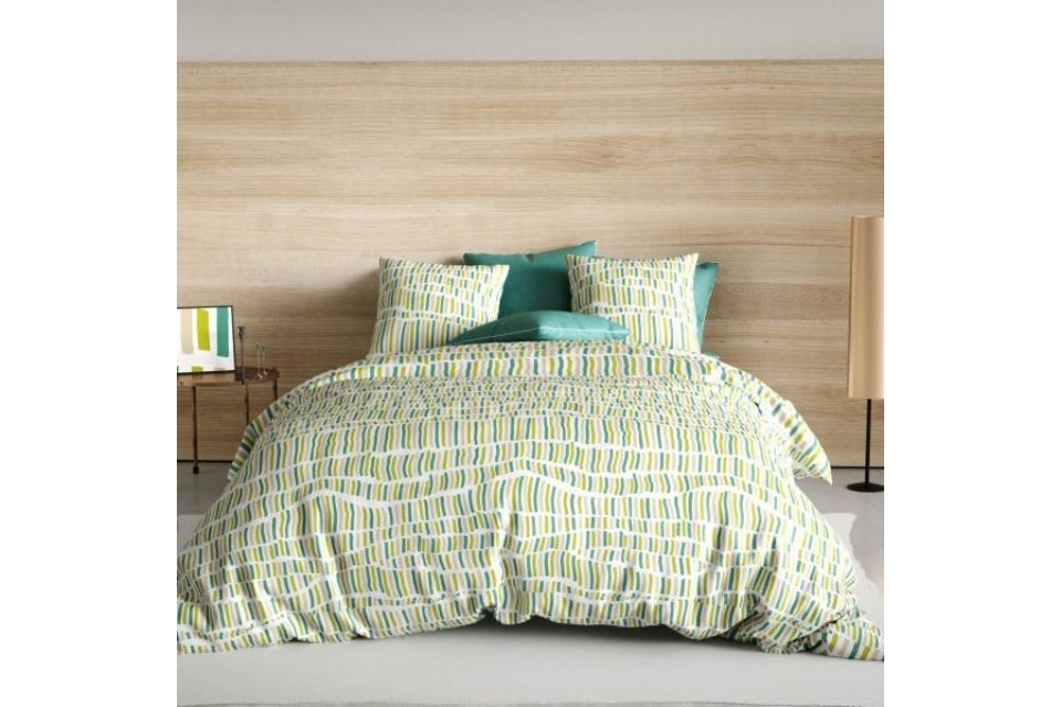 Housse de couette 220x240 + 2 taies d'oreiller 65x65 cm Coton Flava Green