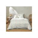 Housse de couette 220x240 cm + 2 taies d'oreiller 63x63 cm Coton 51 fils Lila Multico