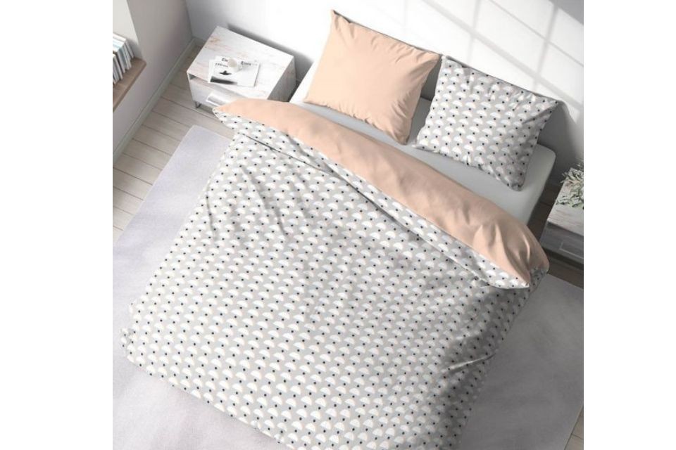 Housse de couette 220x240 cm + 2 taies d'oreiller 63x63 cm Microfibre Lobe