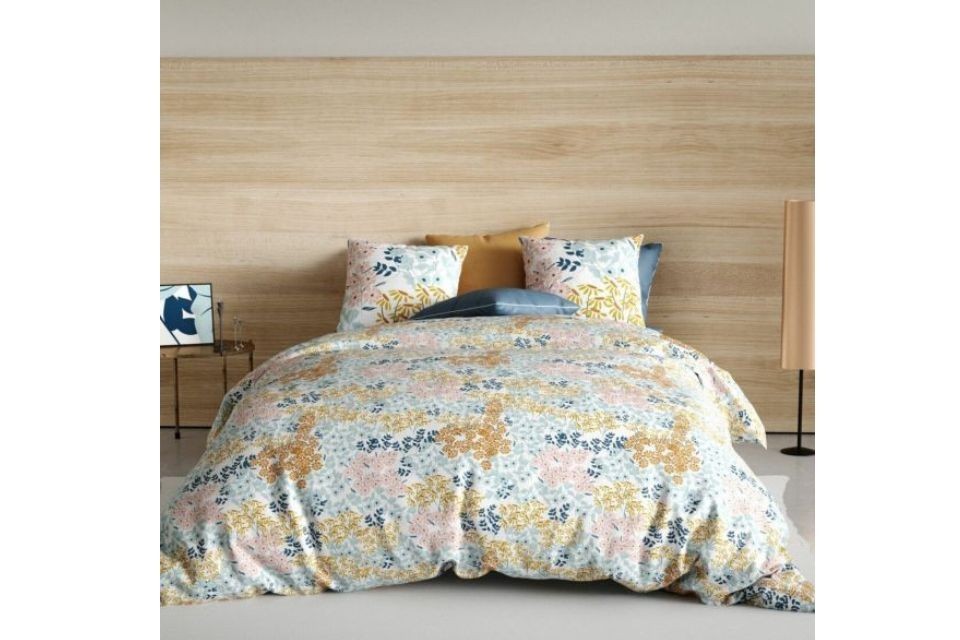 Housse de couette 220x240 cm + 2 taies d'oreiller 65x65 cm Coton Kahana