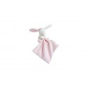 Doudou lapin mouchoir - Rose