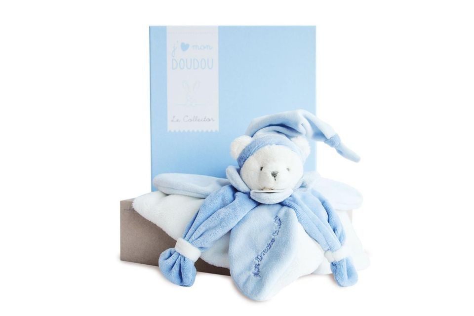 Doudou plat ours bleu - collector