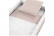 Petit Lit Pieds X Bois Plumeti Rose Naturel 55x87x74 cm