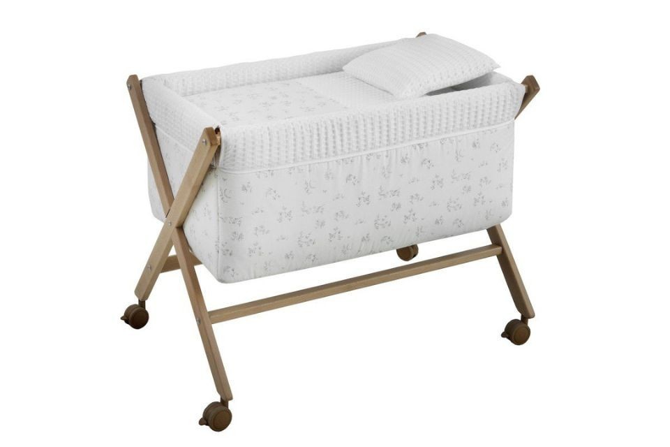 Petit Lit Pieds X Bois Merlo Ecru/Naturel 55x87x74 cm