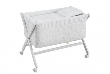 Petit Lit Pieds X Bois Merlo Ecru/Blanc 55x87x74 cm