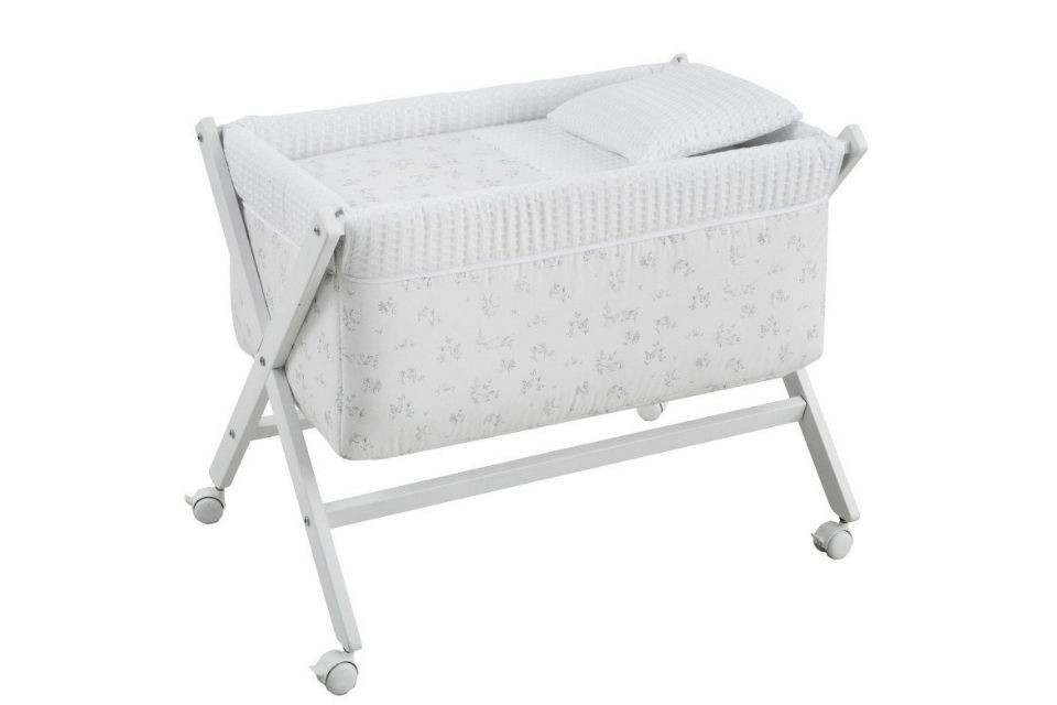 Petit Lit Pieds X Bois Merlo Ecru/Blanc 55x87x74 cm