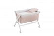 Petit Lit Pieds X Bois Plumeti Rose Blanc 55x87x74 cm