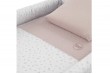 Petit Lit Pieds X Bois Plumeti Rose Blanc 55x87x74 cm