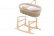 Couffin matelassé + support berceau bois naturel plumeti rose