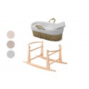 Couffin Matelassé + Support en Bois Naturel Fresco