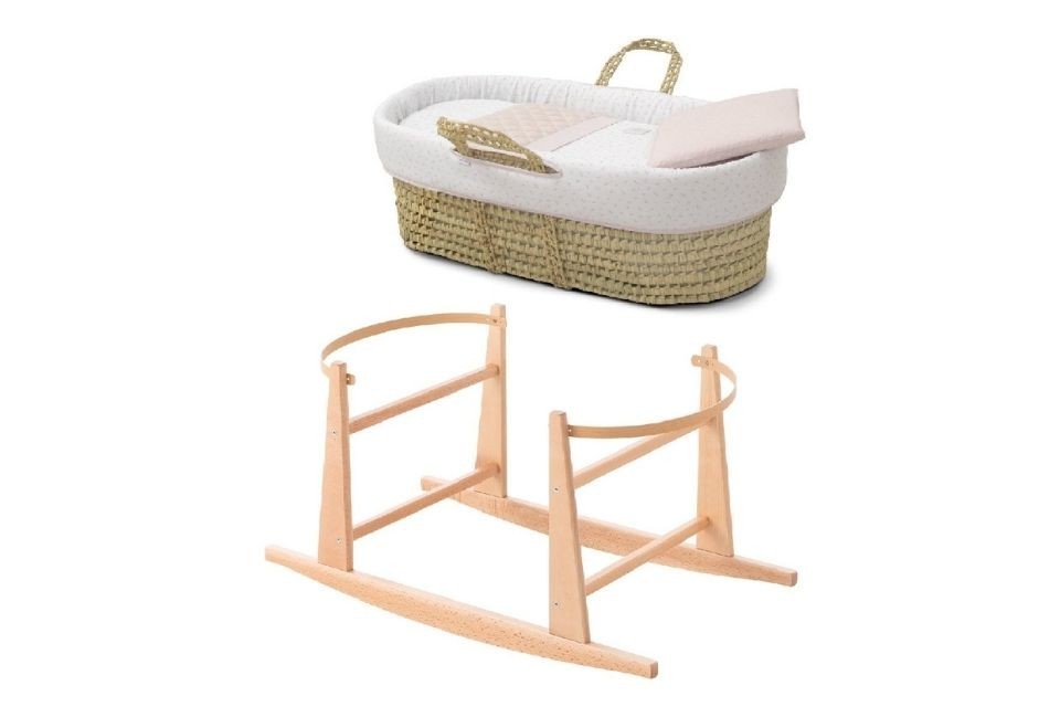 Couffin Matelassé + Support en Bois Naturel Fresco