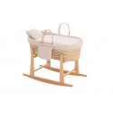 Couffin en Osier et Pieds en Bois Topeka Beige - 49x80x61 cm