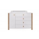 Commode 120 cm avec plan à langer bois blanc