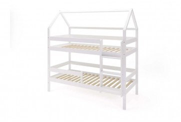 Lit cabane superposé 90x200 cm Bois Blanc