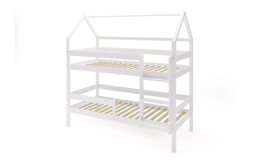 Lit cabane superposé 90x200 cm Bois Blanc