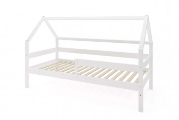 Lit cabane 90x200 cm avec double tiroirs bois blanc