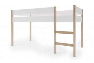 Lit mezzanine 90x200 cm bois blanc