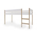 Lit mezzanine 90x200 cm bois blanc