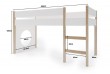 Lit mezzanine 90x200 cm Bois Blanc