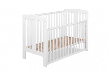 Lit berceau bébé 60x120 cm avec sommier réglable bois blanc