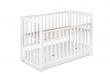 Lit berceau bébé 60x120 avec sommier réglable et tiroir bois blanc