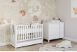 Lit berceau bébé 60x120 avec sommier réglable et tiroir bois blanc