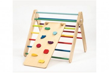 Rampe d'escalade bois multicolore