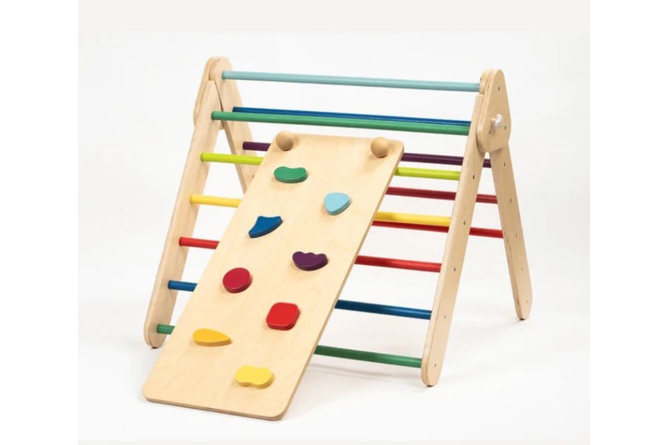 Rampe d'escalade bois multicolore