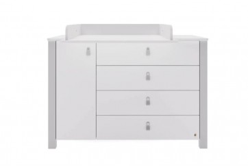 Commode 120 cm avec plan à langer bois gris clair