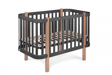 Lit berceau bébé 60x120 cm avec sommier réglable inclinable (anthracite)