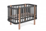 Lit berceau bébé 60x120 cm avec sommier réglable inclinable (anthracite)