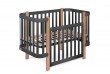 Lit berceau bébé 60x120 cm avec sommier réglable inclinable anthracite