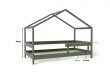 Lit cabane 80x160 cm Bois Anthracite