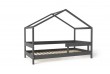 Lit cabane 80x160 cm Bois Anthracite