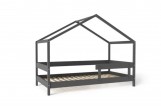 Lit cabane 80x160 cm bois anthracite