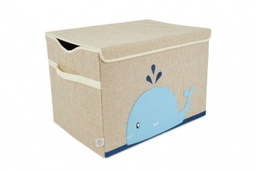 Boîte de rangement enfant avec couvercle pliable - motif baleine - Bieco