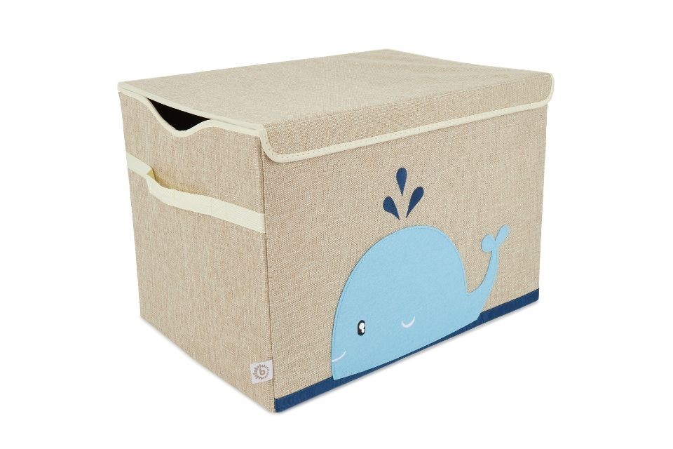 Boîte de rangement enfant avec couvercle pliable - motif baleine - Bieco