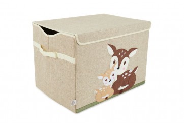 Boîte de rangement enfant avec couvercle pliable - motif biche - Bieco