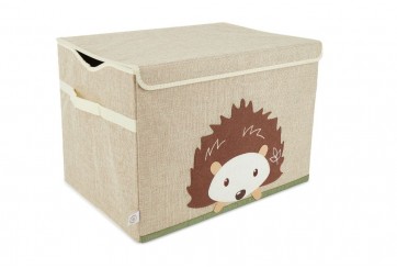 Boîte de rangement enfant avec couvercle pliable motif herisson bieco