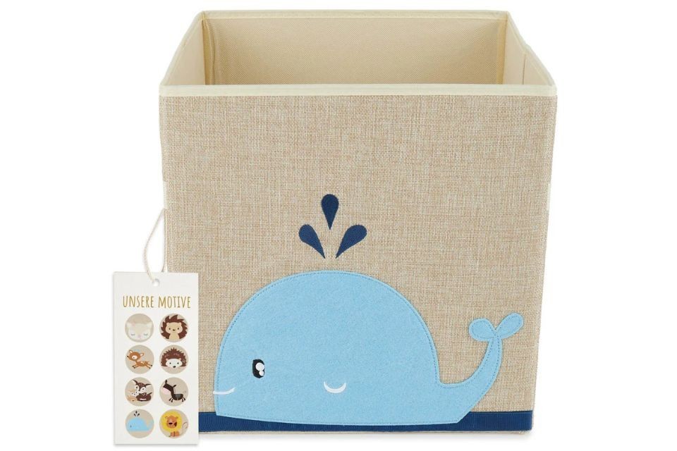 Boîte de rangement carré enfant baleine bieco