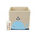 Boîte de rangement carré enfant - Pliable - Baleine